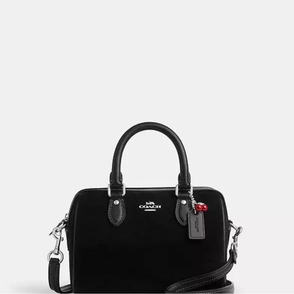 Coach Black Mini Satchel with Red Charm